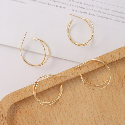 Gold Plated 30mm Dainty Hoops