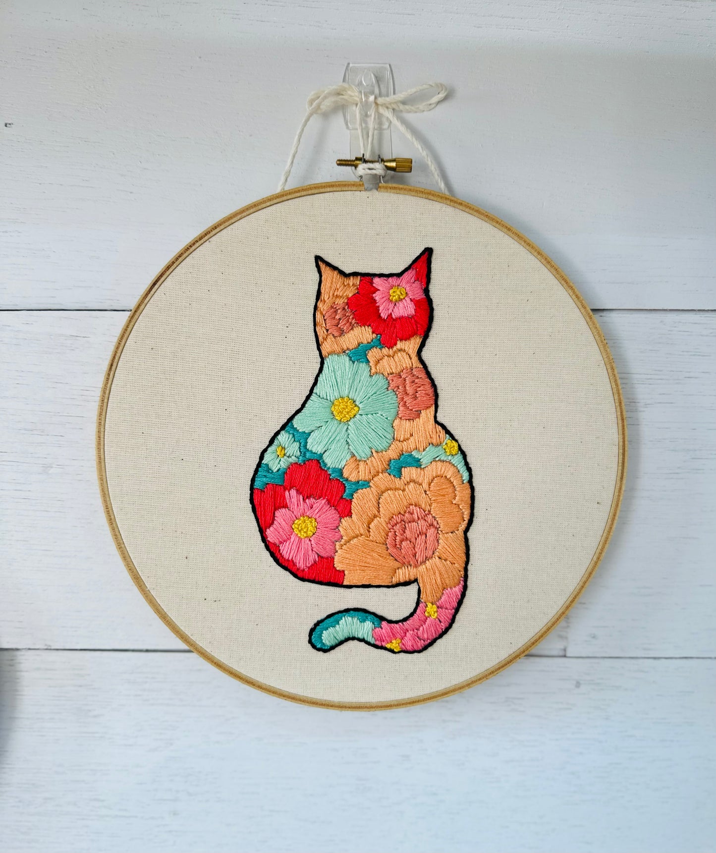 Floral Cat Embroidery