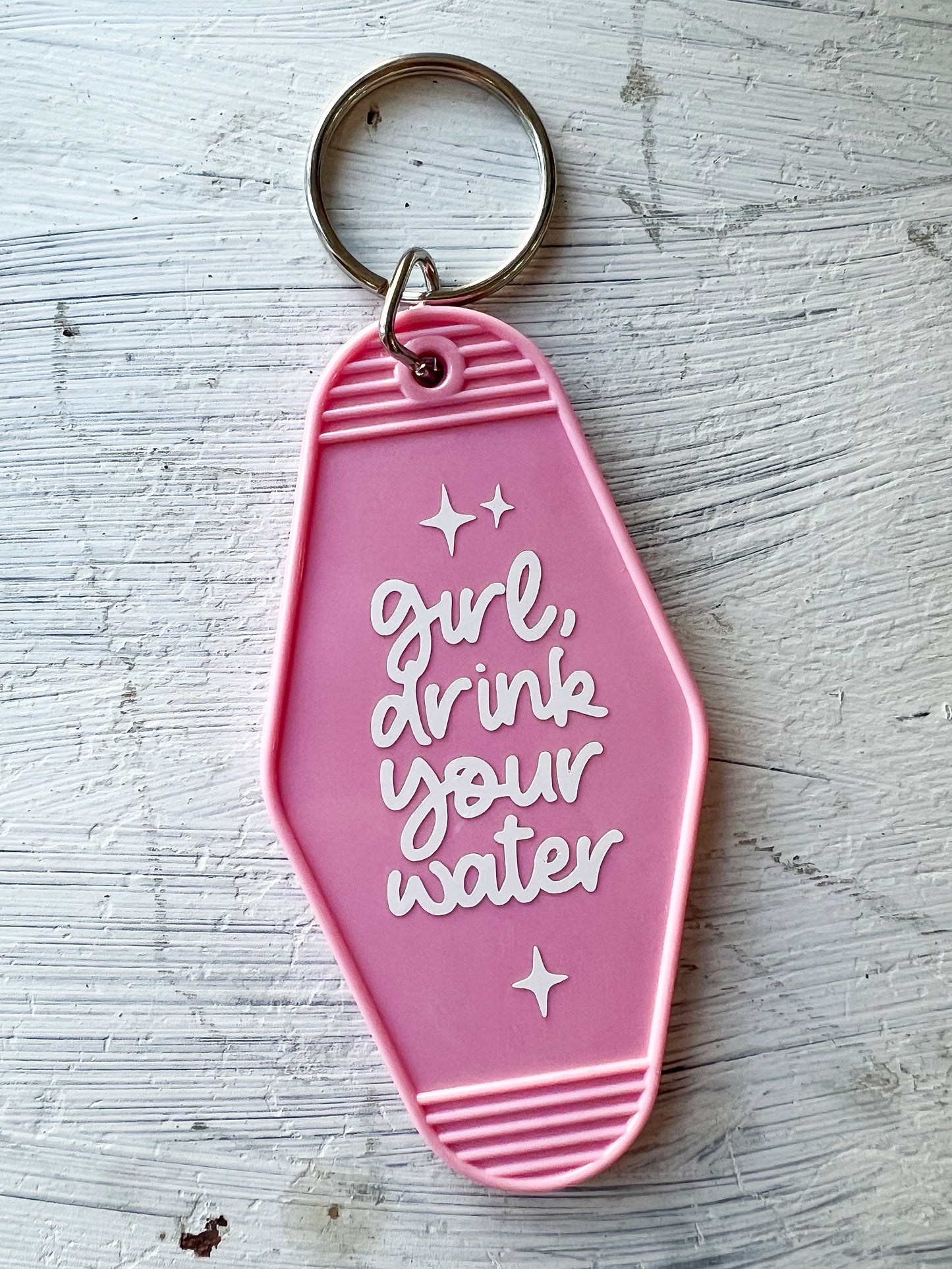 "Girl Drink Your Water" Hotel Keychain