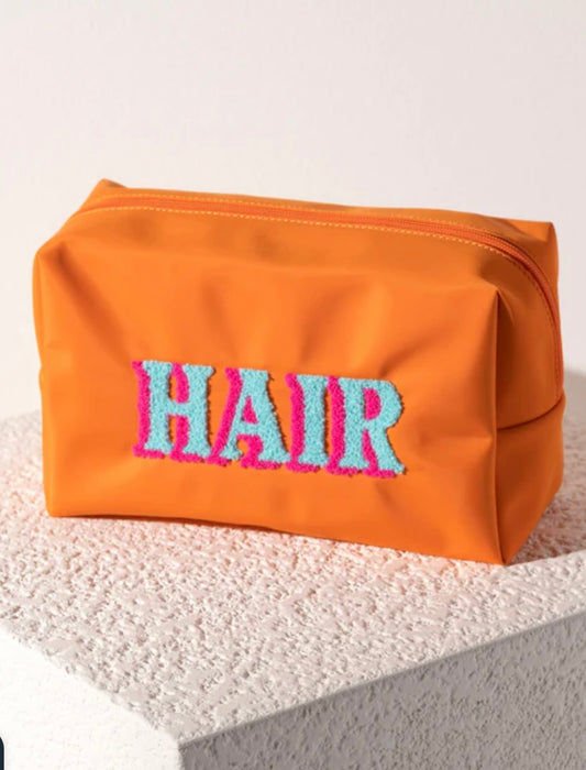 "Hair" Zip Pouch - Orange