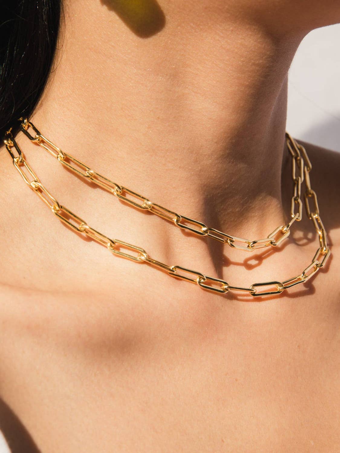 14K Gold Plated Paper Clip Necklace