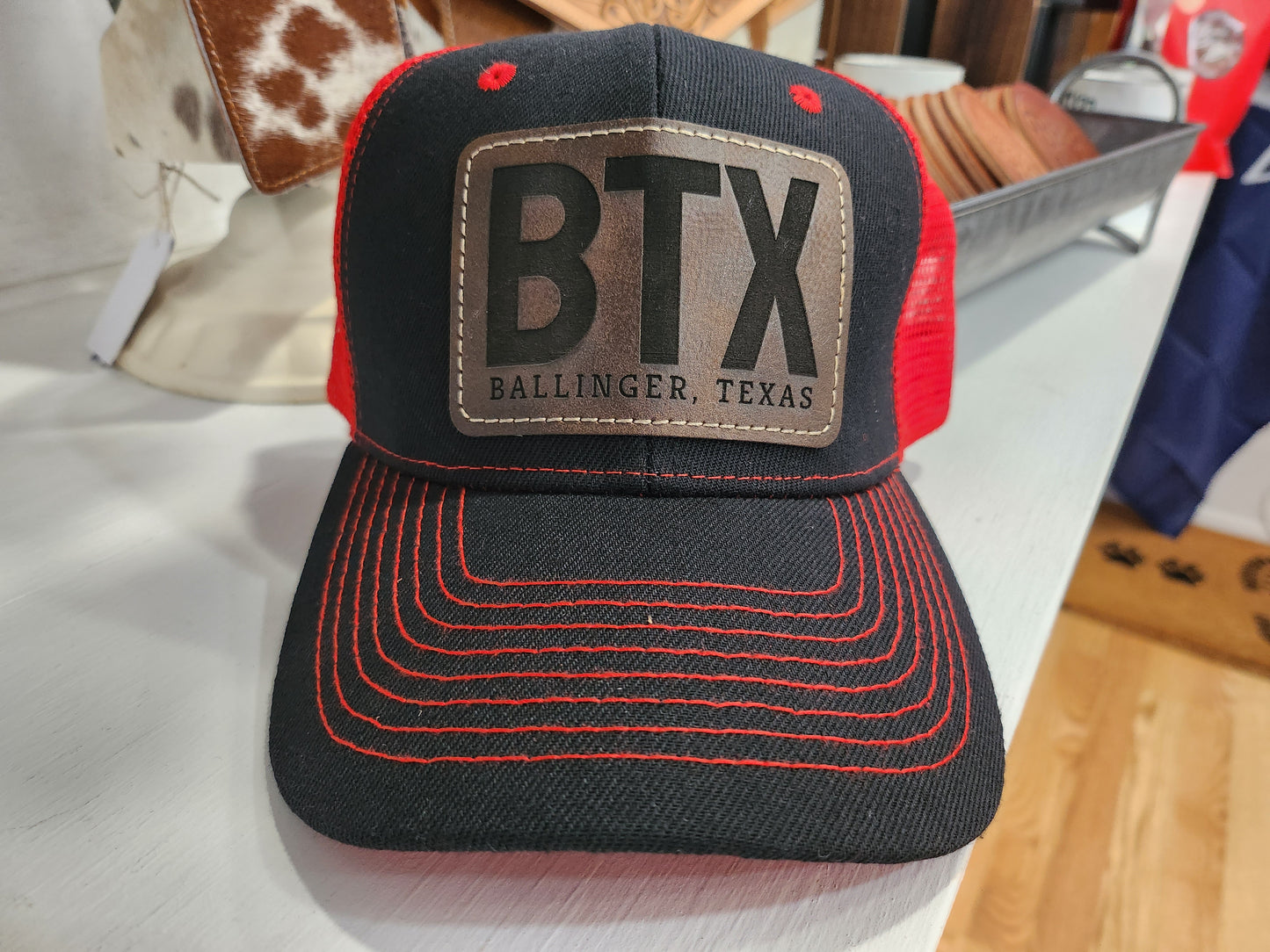 BTX Leather Square Patch Cap