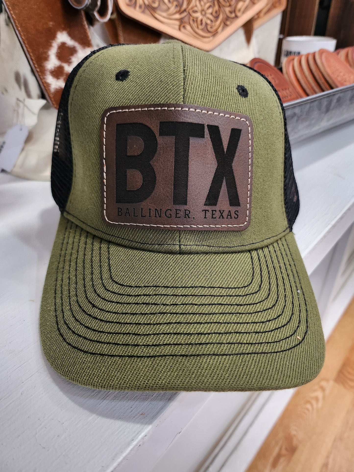BTX Leather Square Patch Cap