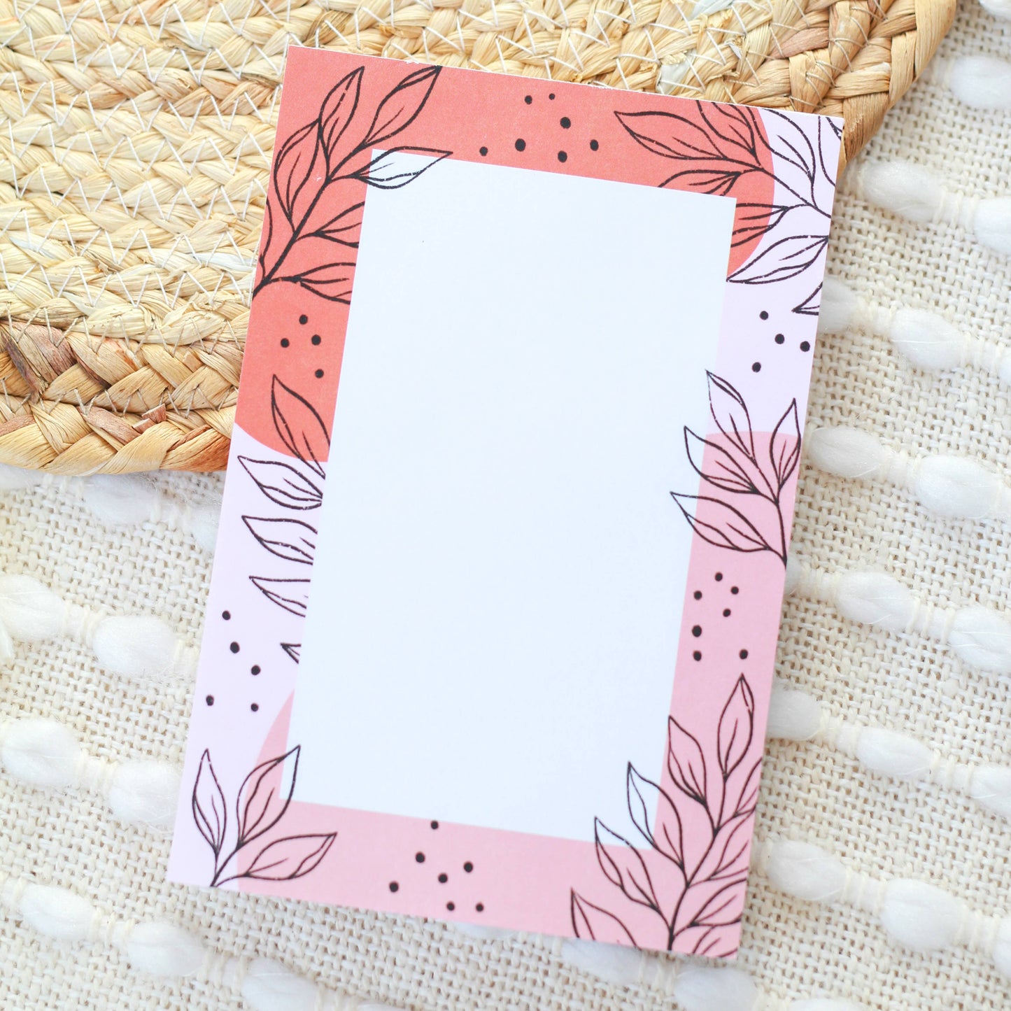 Pink Leaves Notepad, 4x6 in.