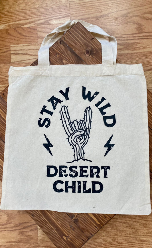 Stay Wild Desert Child Muslin Shopping Tote