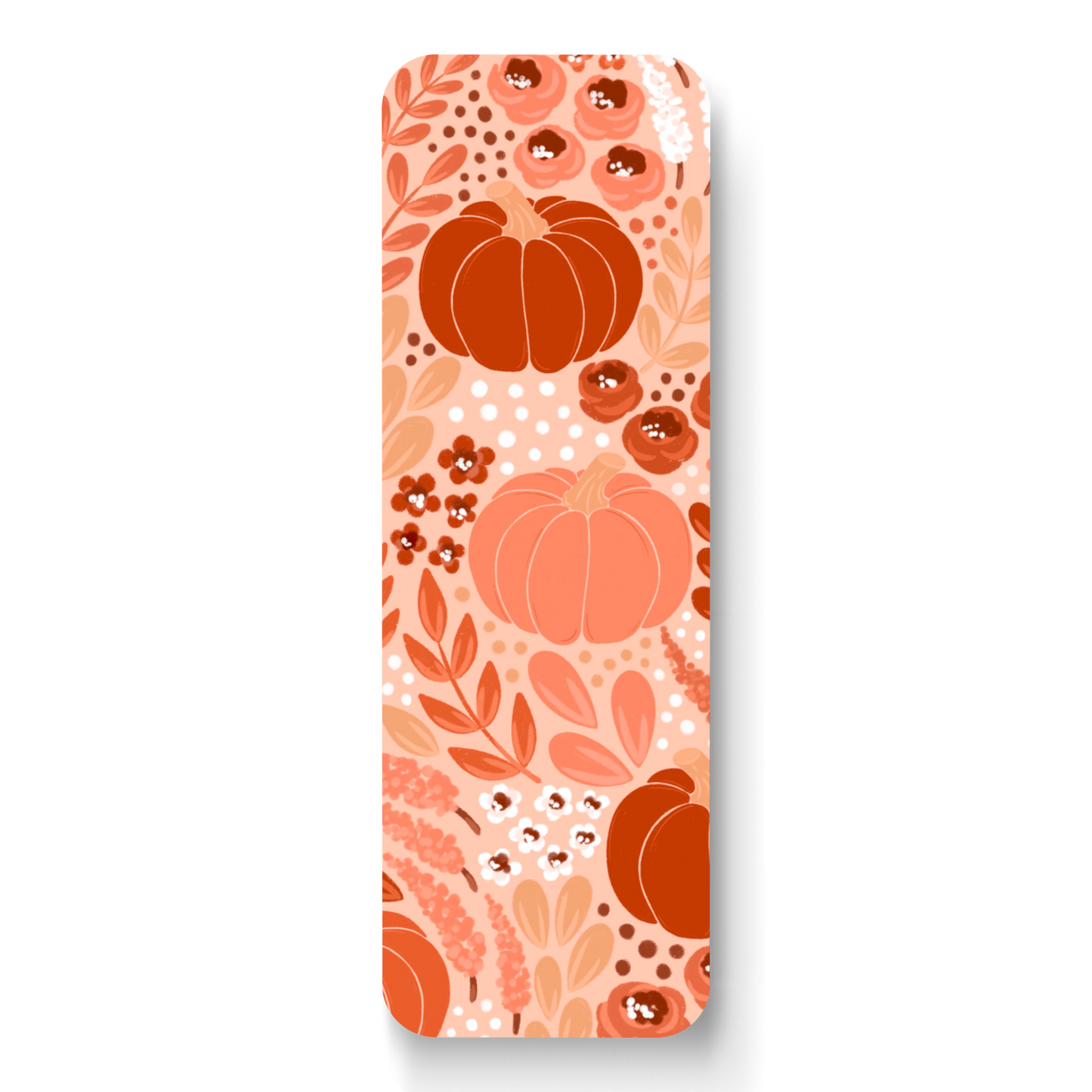 Pumpkin Floral Bookmark