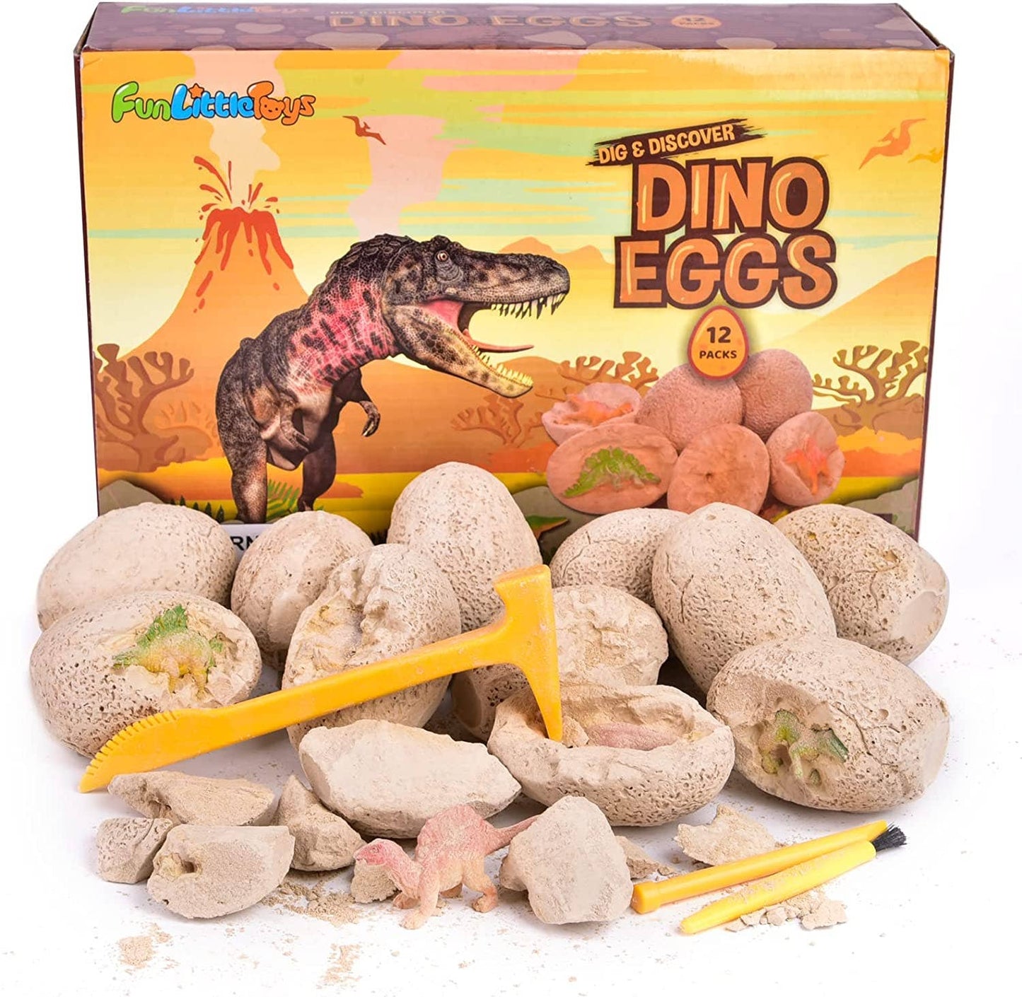 12 Pack Easter Egg Set Dig Dino Egg Kit