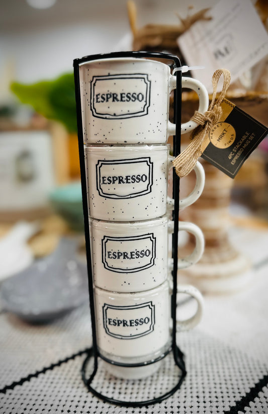 Espresso 4pc Stackable Mug Set