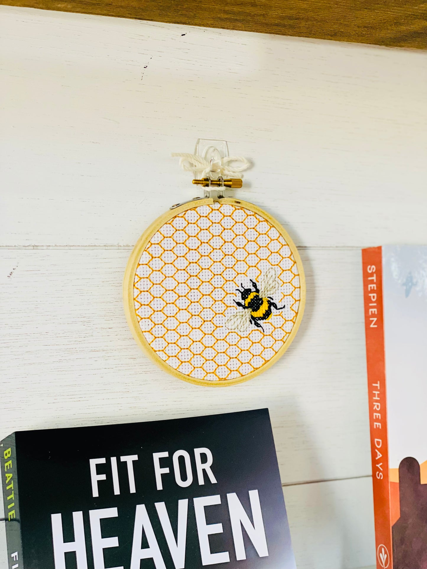 Honey Bee Cross Stitch 3” hoop