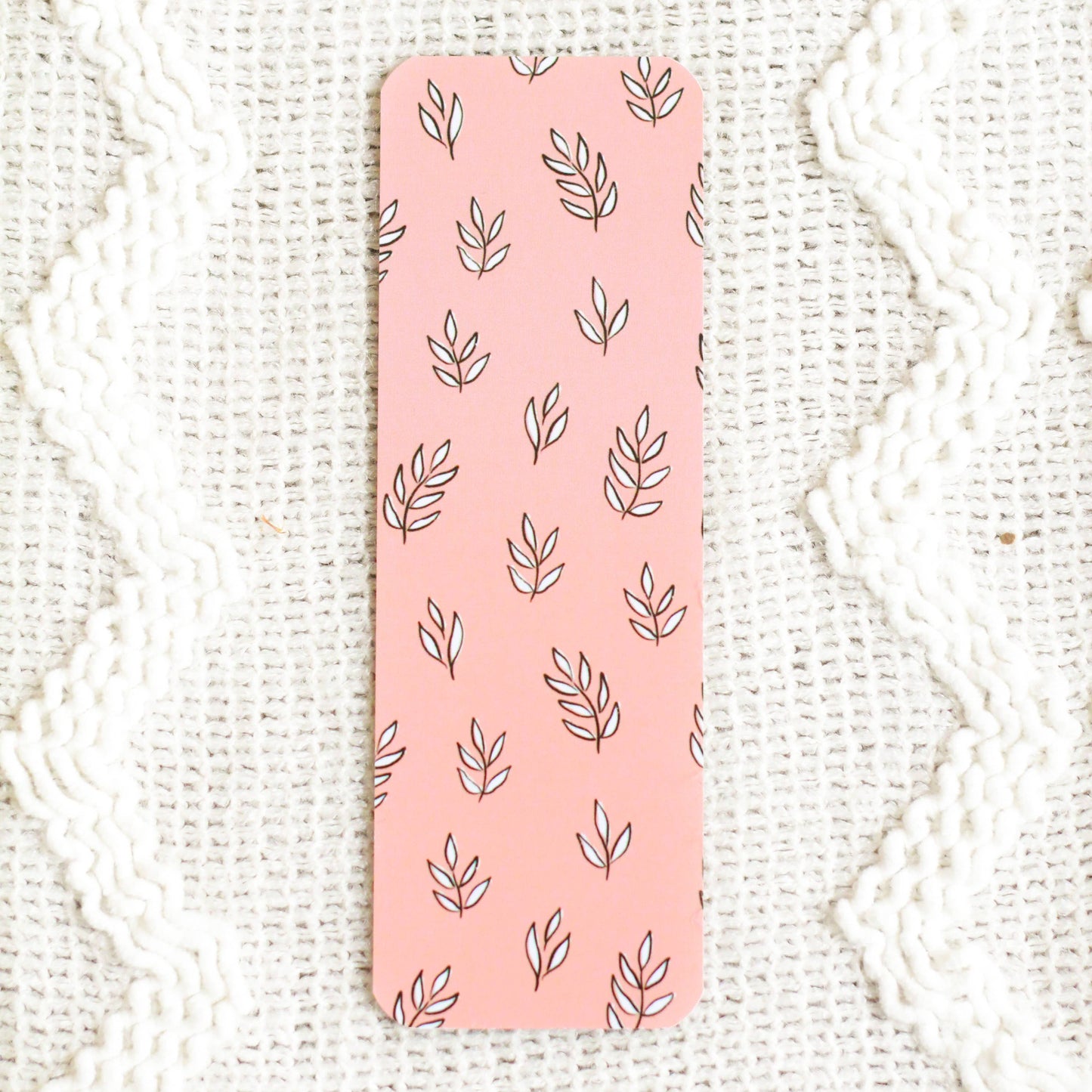 Pink Boho Leaves Bookmark