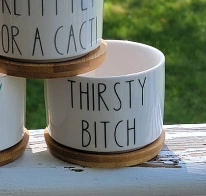 Funny Succulent Pots "Thirsty Bitch"