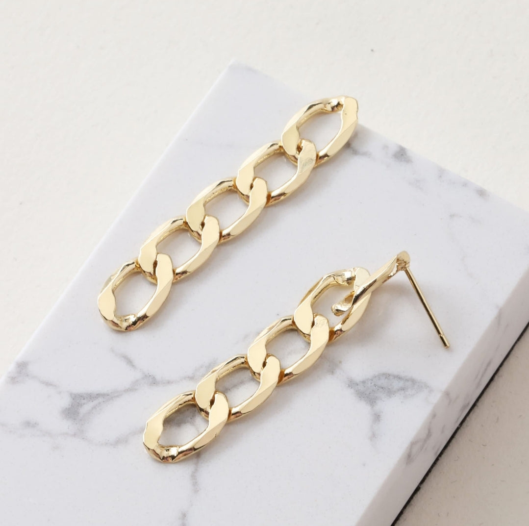 Real Gold Plated Chain Earrings