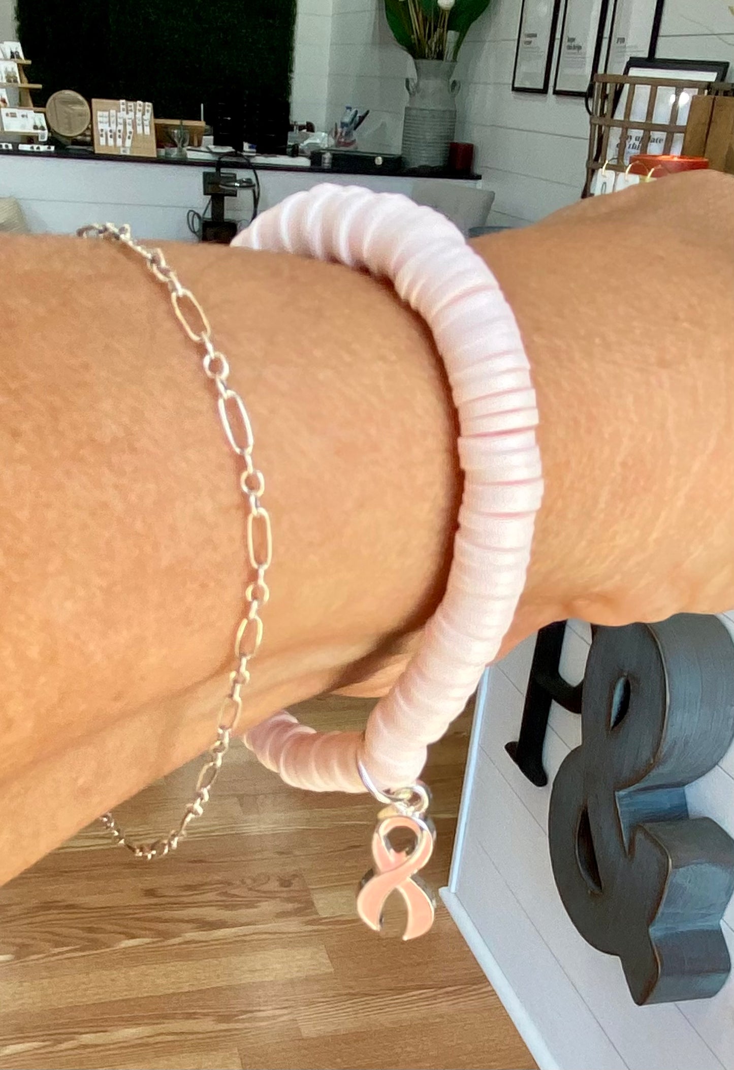 Breast Cancer Awareness Ribbon Bracelet